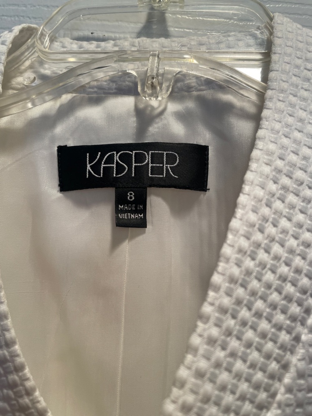 Kasper Cream Textured Open-Front Blazer with Gold Zippers - Picture 2 of 2